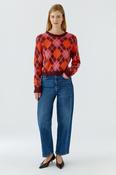 Tartan Sweater - Dark Red image