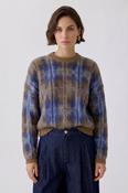 Check Sweater - Light Brown and Blue