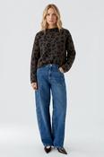 Leopard Print Sweater - Dark Brown and Black