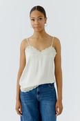 Cami Top with Lace Trim - Gardenia image