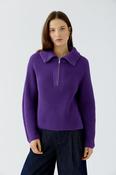 Ribbed Sweater with Zip Collar - Amaranth Purple image