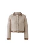 Sequin Trim Knit Cardigan - Light Beige image
