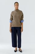 Sweater with Shirt Cuff - Taupe