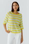 Stripe half Sleeve Sweater - Yellow and Green image