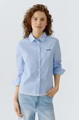 Shirt with Lace Hem - Blue and White image