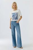 Centre Print Paisley T-shirt - Cloud image