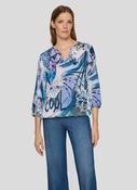 V Neck Pattern Blouse - Dark Jeans image