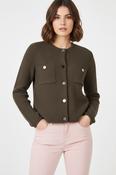 Button Front Pocket Jacket - Mocha image
