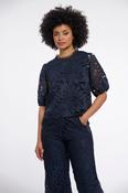 Balloon Sleeve Top in Lace - Dark Navy image