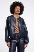 Faux Leather Blouson Jacket - Dark Navy image