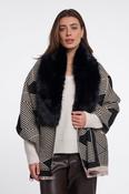 Cape with Faux Fur - Black Birch image