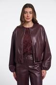 Faux Leather Blouson Jacket - Chocolate Bean image