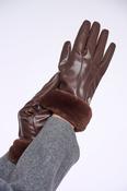 Gloves with Faux Fur - Coffee Roast image