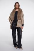 Cape with Faux Fur - Birch Toffee image