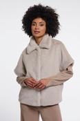 Short Sleeve Faux Fur Jacket - Birch image