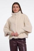 Faux Fur Jacket with Ribbed Cuffs - Birch image