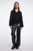 Sweater with Detailed Sleeve - Black