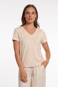 Print V-neck T-shirt - Birch image