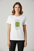 Circle Line Top - White and Lime image
