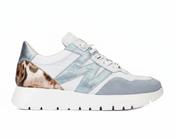 Animal Print Heel Trainer - Off White