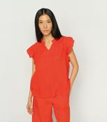 Tea Linen Blouse - Spicy Orange image