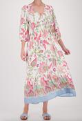 Floral Midi Dress - Champagne Beige Pattern image