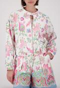Floral Bomber Jacket - Champagne Beige Pattern