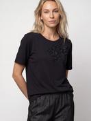 T-shirt with Floral Detail - Dark Grey image
