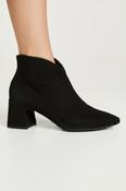 Suede Block Heel Ankle Boot - Black image
