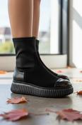 Chunky Sock Ankle Boots - Black image