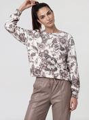 Flower Print Sweater - Taupe Pattern image