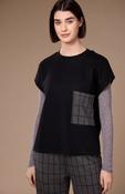 Grid print Pocket tabard - Grey