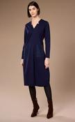 Contrast Stripe Dress - Navy and Taupe image