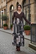 Tulle Skirt Dress - Brown image