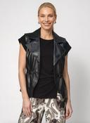 Leather Look Waistcoat - Black image
