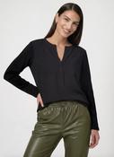 Blouse with Drawstring - Black image