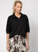 Collared Short Sleeve Sweater - Black