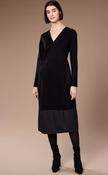 Herringbone Trim Dress - Black image