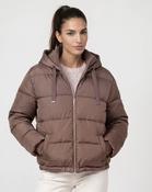 Padded Jacket with Hood - Taupe image