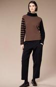 Colour Block Stripe Fleece Top - Brown and Black image