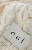 Cable Knit Scarf - White and Grey image