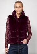 Faux Fur Gilet - Dark Bordeaux