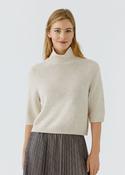 Short Roll neck Sweater - Light Beige image