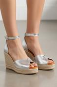 High Wedge Sandal - Silver image
