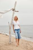 Short Sleeve Collared Blouse - White image