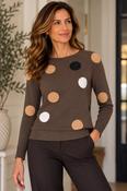 Spot Print Sweater - Brown image