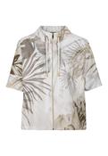 Short Sleeve Print Jacket - Khaki and White