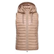 Padded Gilet with Hood - camel