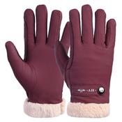 Glove with Faux Fur Cuff - Burgundy image