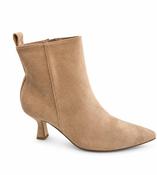 Point Toe Boot with Heel - Beige image